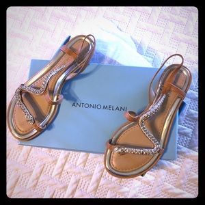 Antonio Melani sandals with rhinestones.